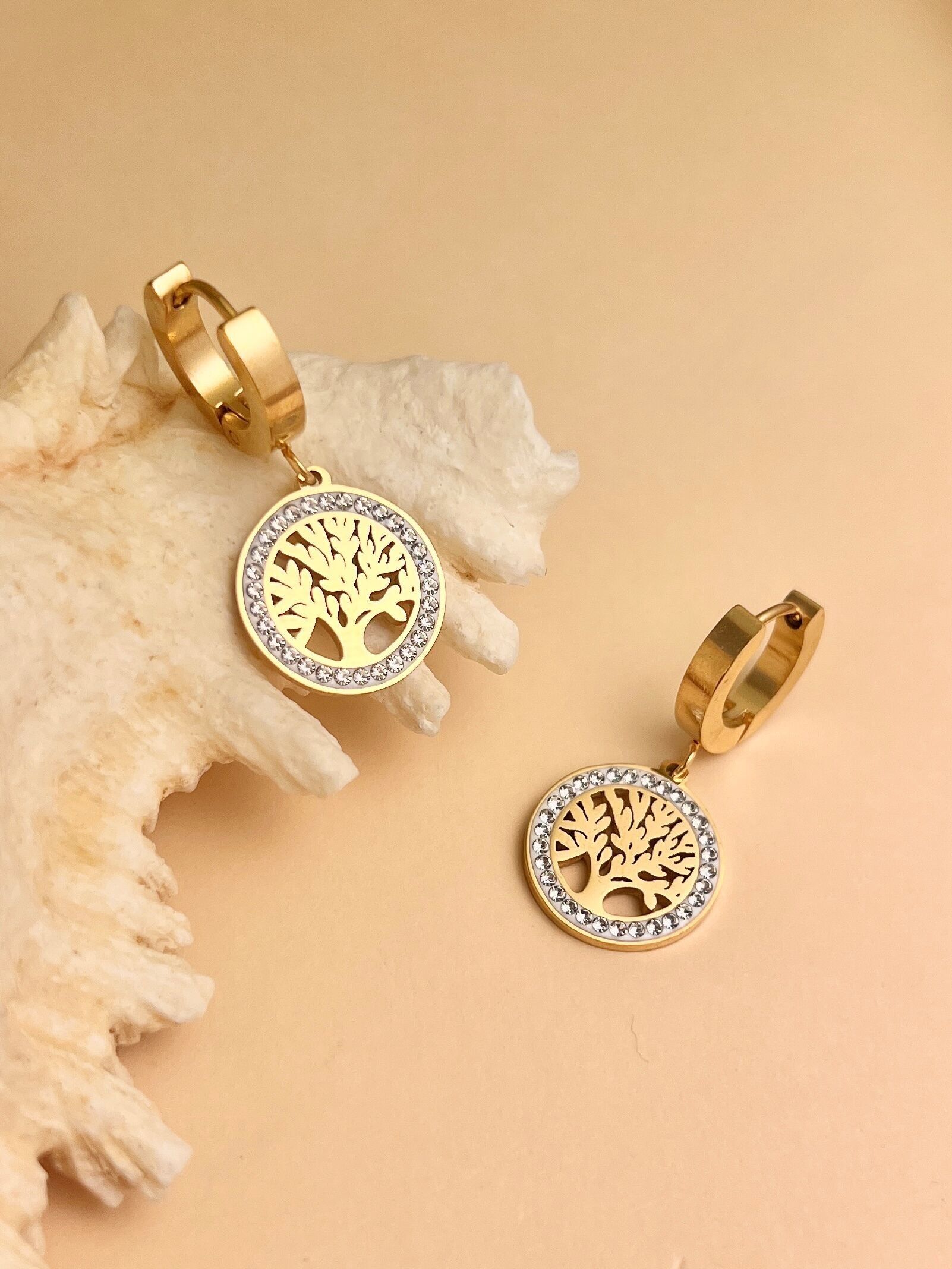 Baum des Lebens-Ohrring aus Edelstahl