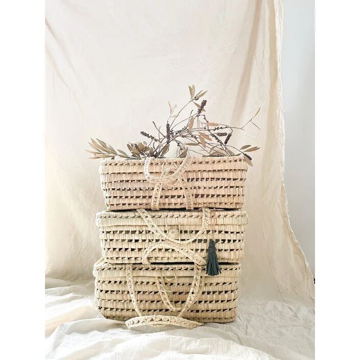 HANDGEWEBTE PALMENKOFFER 2ER-SET