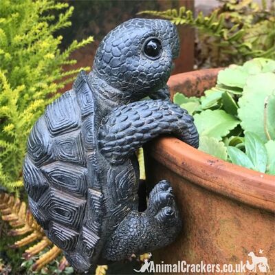 TORTOISE POT HANGER novedad adorno de resina para jardín, gran regalo para amantes de los reptiles