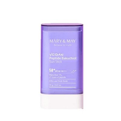 MARY&MAY Stick solare vegano al peptide Bakuchiol SPF50+ Pa++++ 18 g