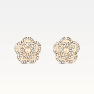 MB Côte d'Azur Gold-plated Camélia Crystal Earrings
