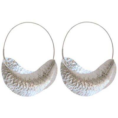 Grandes boucles d'oreilles créoles en argent Ishigami