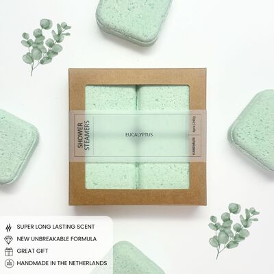 NATURAL SHOWER STEAMERS | GIFT PACK 4PCS | EUCALYPTUS | 240g