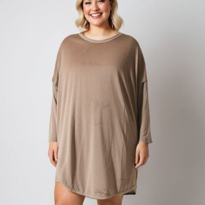 Tunique velvet beige grande taille (T6351)