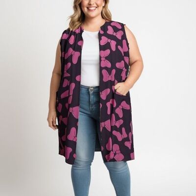 Ribbon print sleeveless vest (T39201)