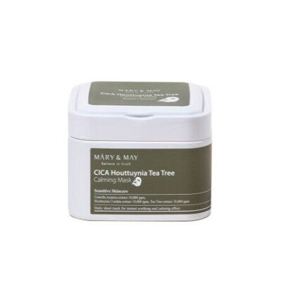 Mascarilla calmante de árbol de té Cica Houttuynia de MARY&MAY 30 unidades