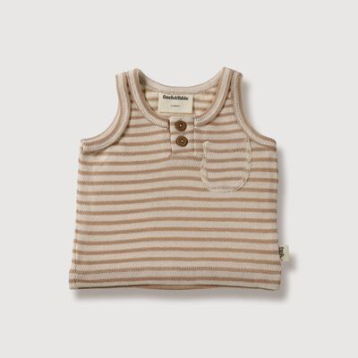 Camiseta de tirantes para bebé - Raya bronce