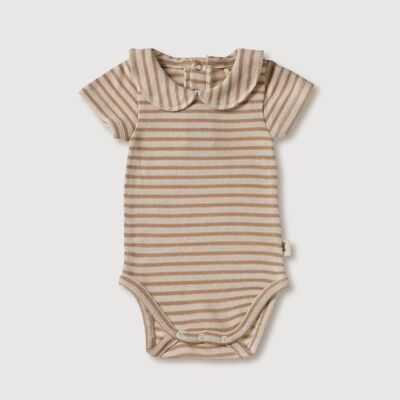 Tutina con colletto - Strisce color bronzo