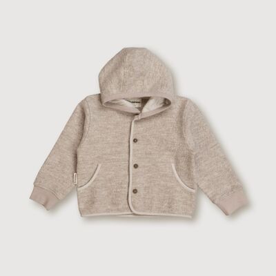 Chaqueta de lana con capucha - Arena