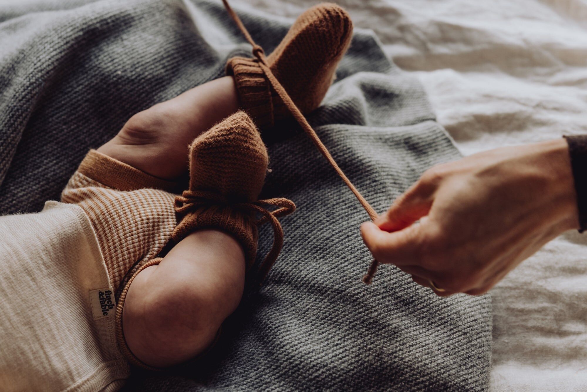 Wool Knitted Blanket - Dove