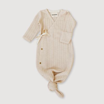 Kimono de canalé de lana - Avena