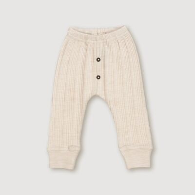 Leggings côtelés en laine - Avoine
