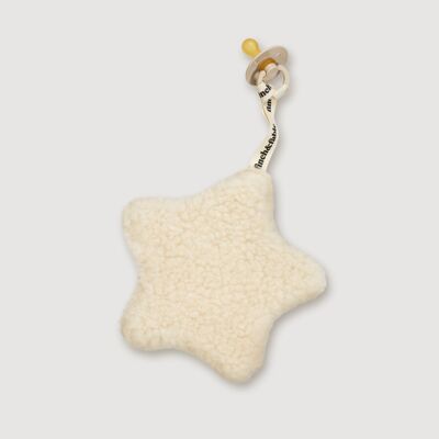 Wool Sherpa Pacifier Lovey - Milk