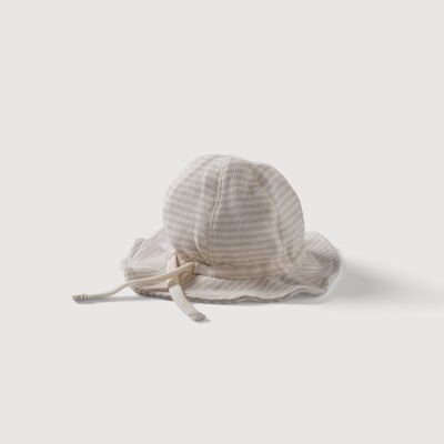 Chapeau de soleil pour bébé - Rayures pierre