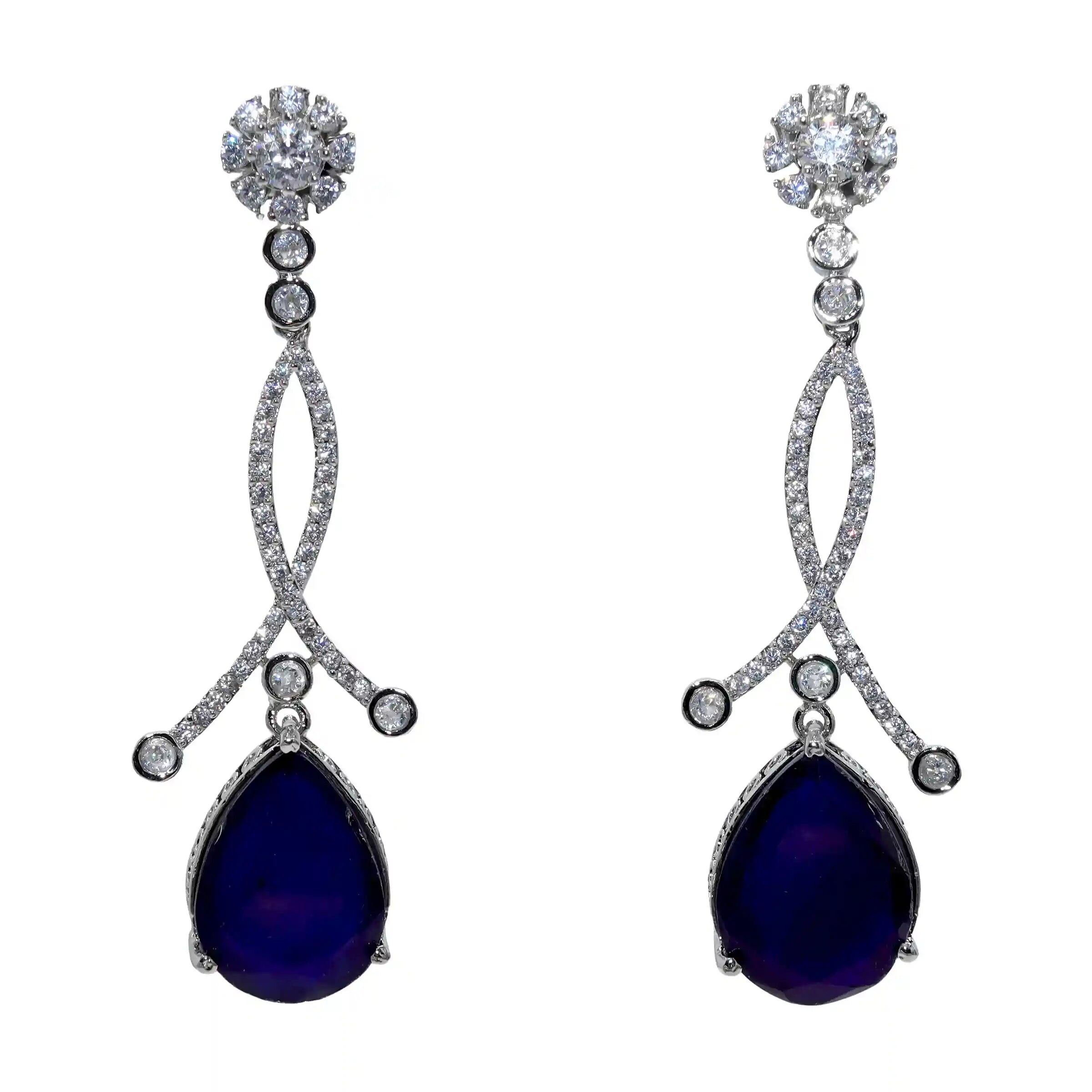 Orecchini in argento blu Enjuto