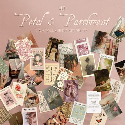 Kit de collage de pétales et de parchemins