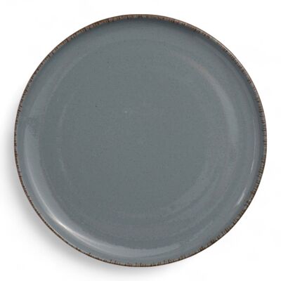 Plato llano de porcelana - Serie Sanday, gris pizarra - 27 cm de diámetro