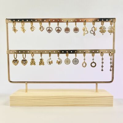 Lot 12 Paires de Boucles d’Oreilles Acier sur Présentoir