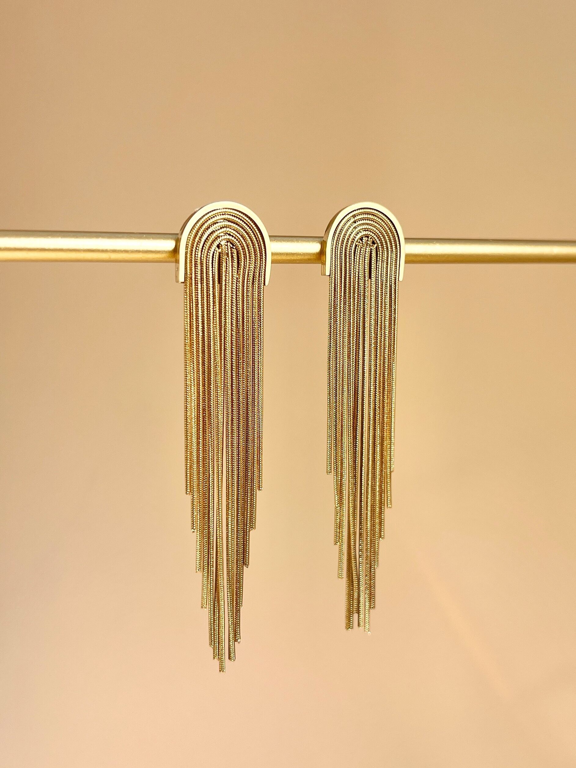 Long Gradient Earrings – Modern Stainless Steel Jewelry