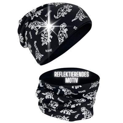 Cappello riflettente per bambini e dinosauro ad anello