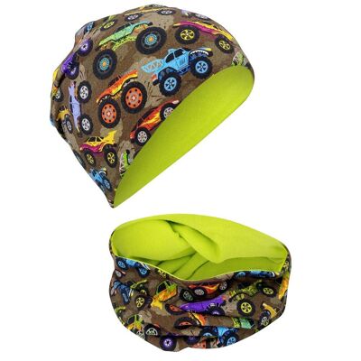 Set berretto e passamontagna per bambini - Monster Truck