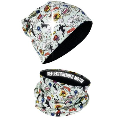 Cappello riflettente per bambini e passante - supereroe