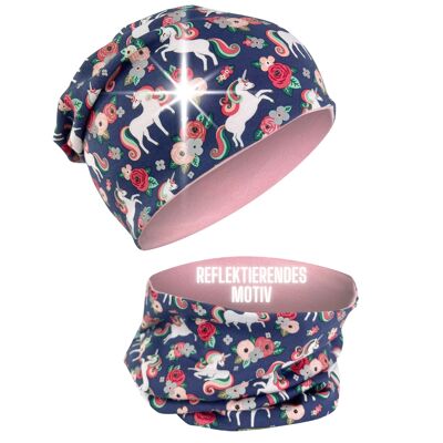 Cappello riflettente e passante per bambini - unicorno