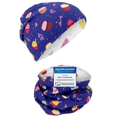 Conjunto de gorro y lazo para niños - Galletas