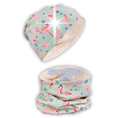 Cappello riflettente per bambini con passante - Flamingo