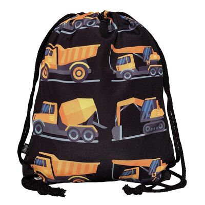 Borsa da palestra per bambini veicoli da costruzione 8 nero