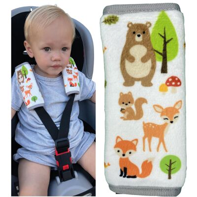 Baby seat belt protector forest animals