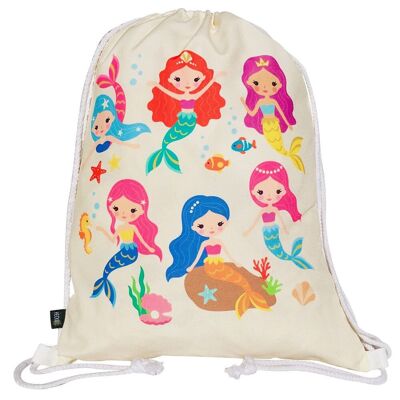 Bolsa de gimnasio sirena beige