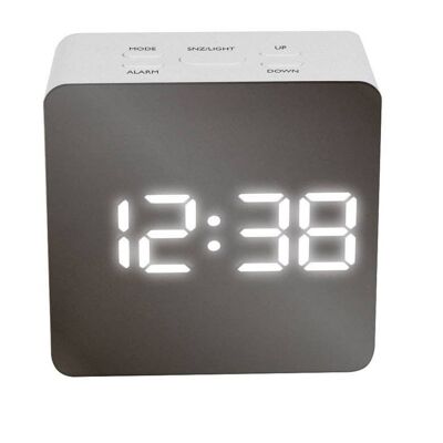 White Ice Mirror Alarm Clock