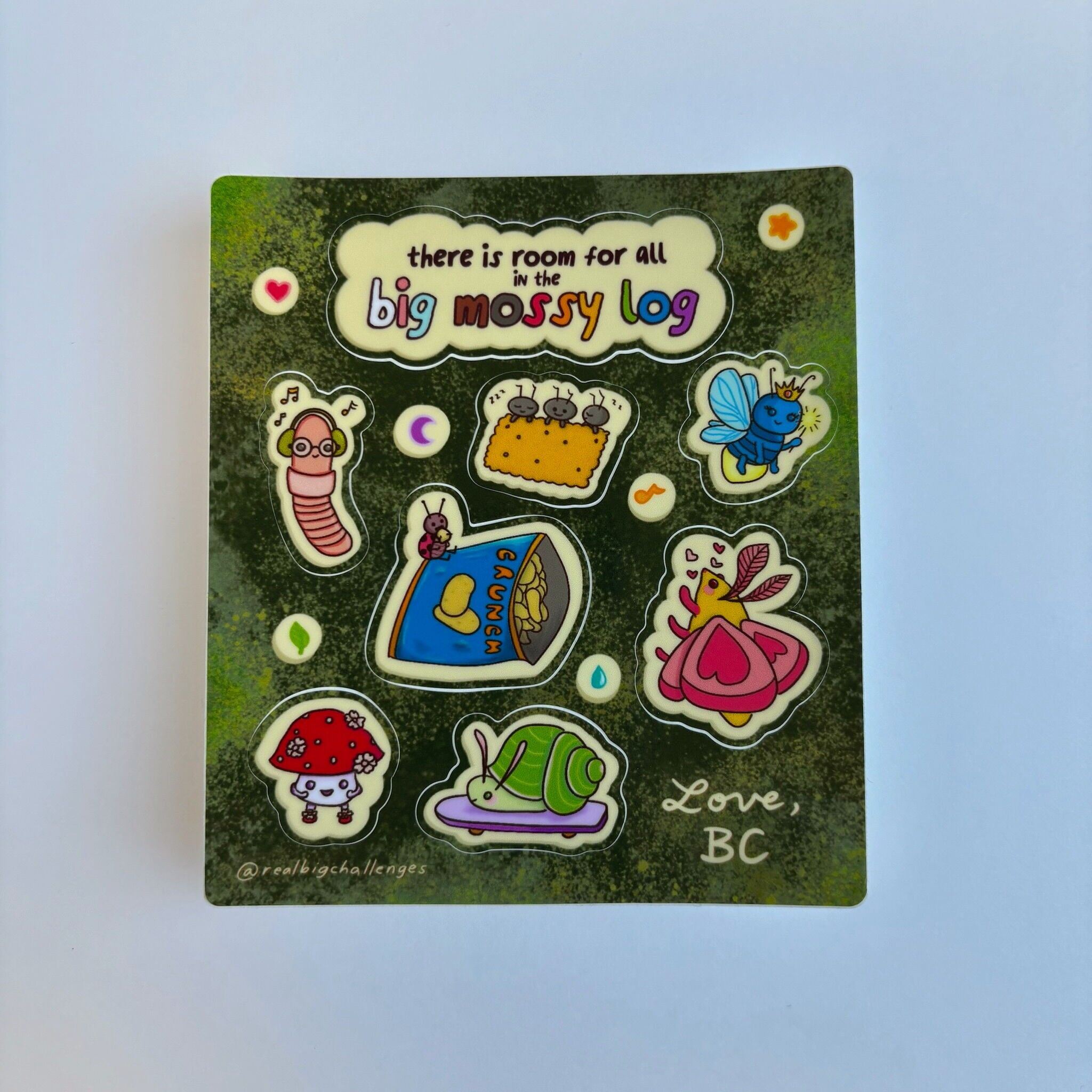 Foglio di adesivi in vinile impermeabile Pride Bugs