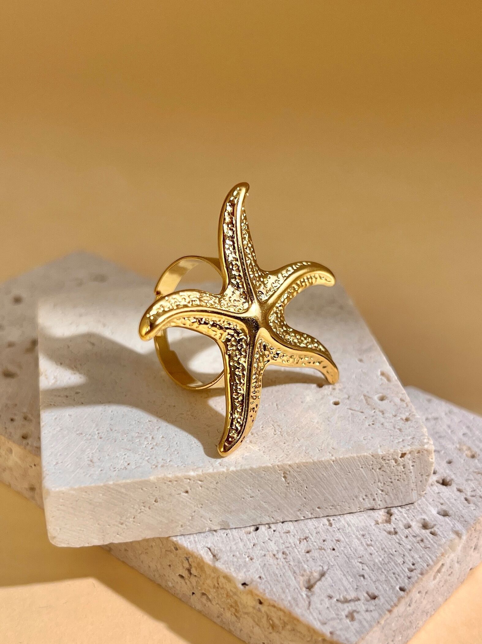 Verstellbarer Seesternring aus Edelstahl