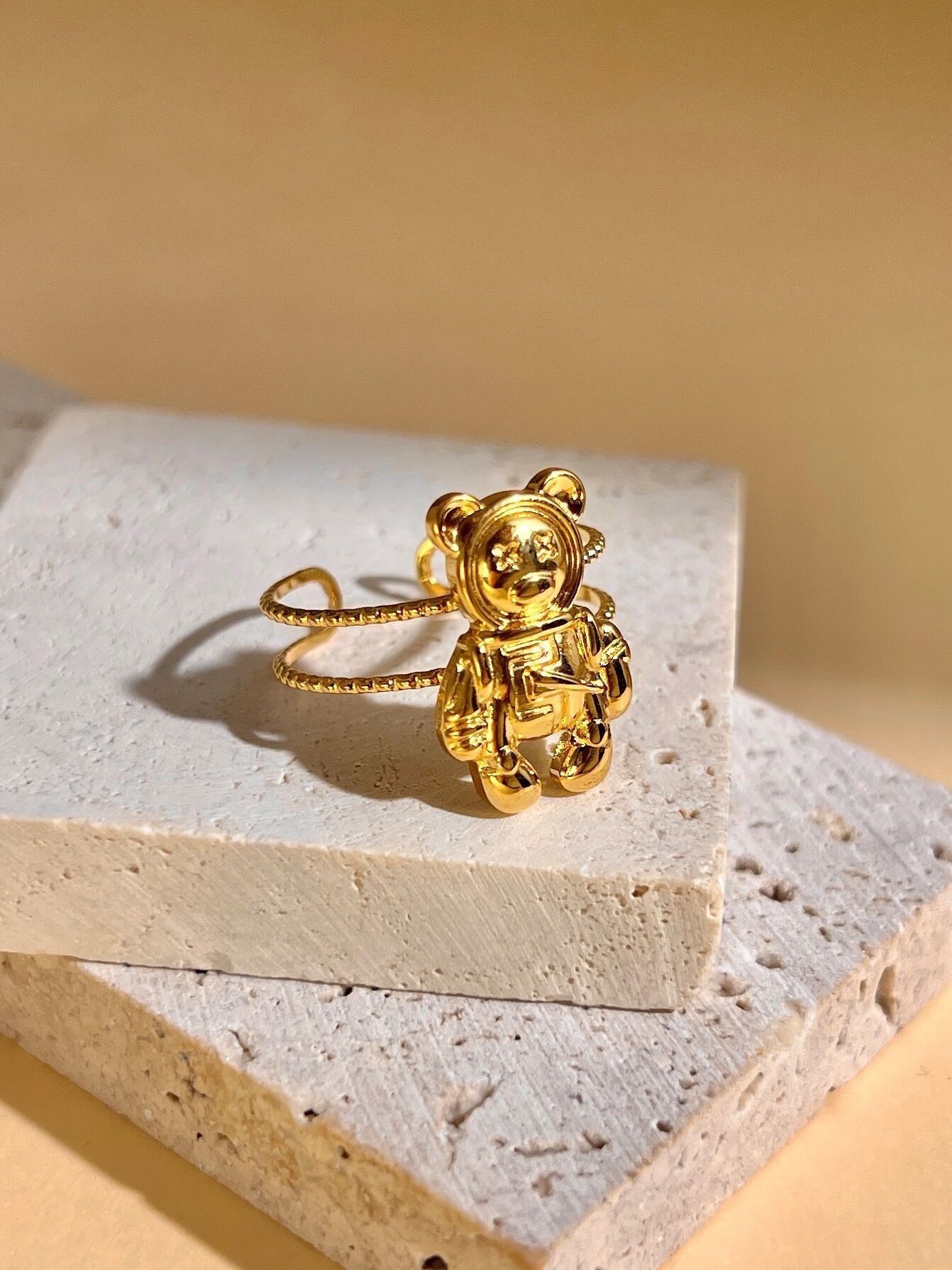 Verstellbarer Teddybärring aus Edelstahl