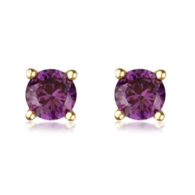 Boucles d'oreilles à tige en or 9 carats et améthyste