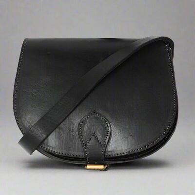 Sam Leather Saddle Bag - Black