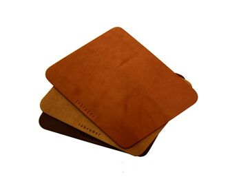 Tapis de souris en cuir camel 2