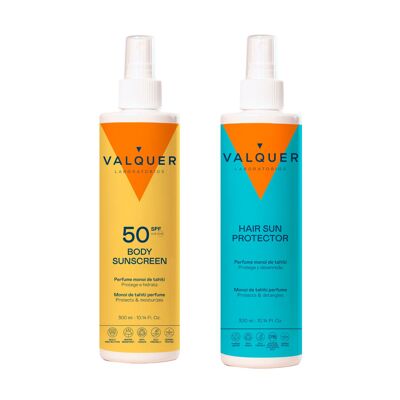 Pack de crème solaire corps SPF 50 et cheveux - 600 ml