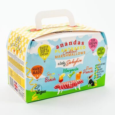 NEW Ananda's Cocktail Collection Marshmallow Carry Handle Box - Sex on the Beach, Rum Punch & Margarita