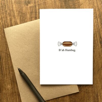 B’ah humbug A6 white greetings card