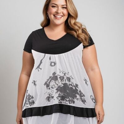 Ensemble top + sous pull grande taille (A090)