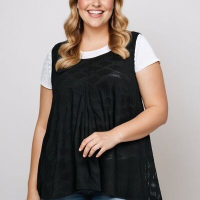 Completo top testurizzato + t-shirt taglie forti (A091)