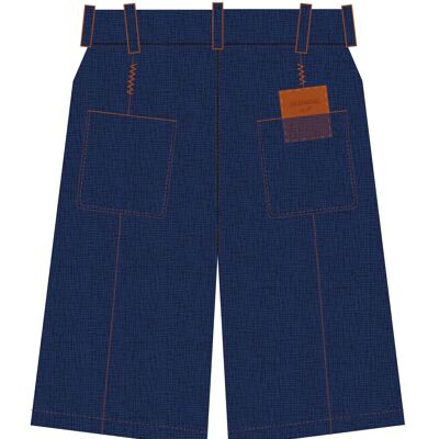 Ghorba - Pantalón corto vaquero crudo índigo