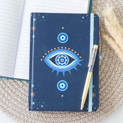 Cuaderno A5 Ojo que todo lo ve con bolígrafo con chip de cristal