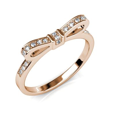 Anello a nastro - Oro rosa e cristallo