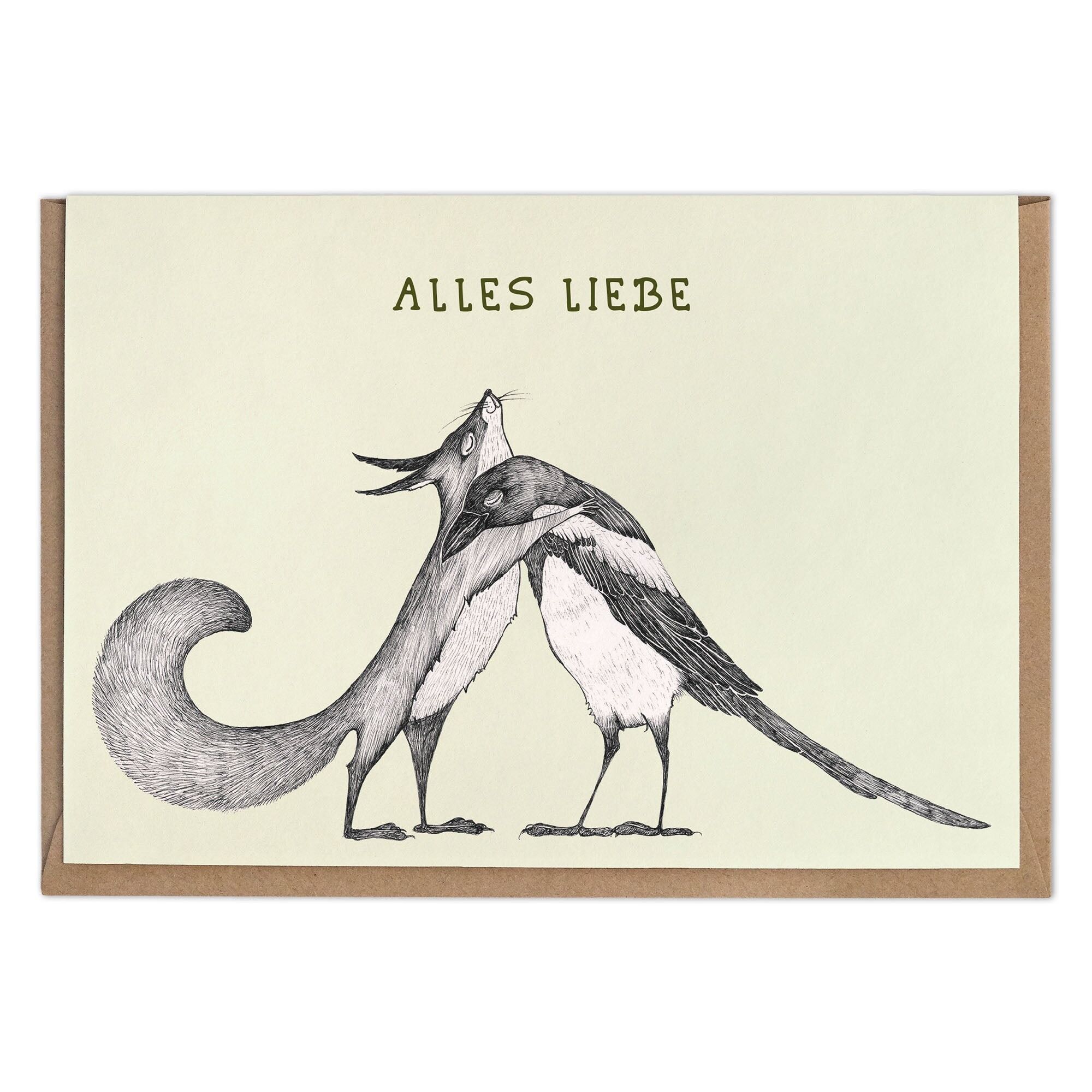 Klappkarte – Eichhörnchen & Elster