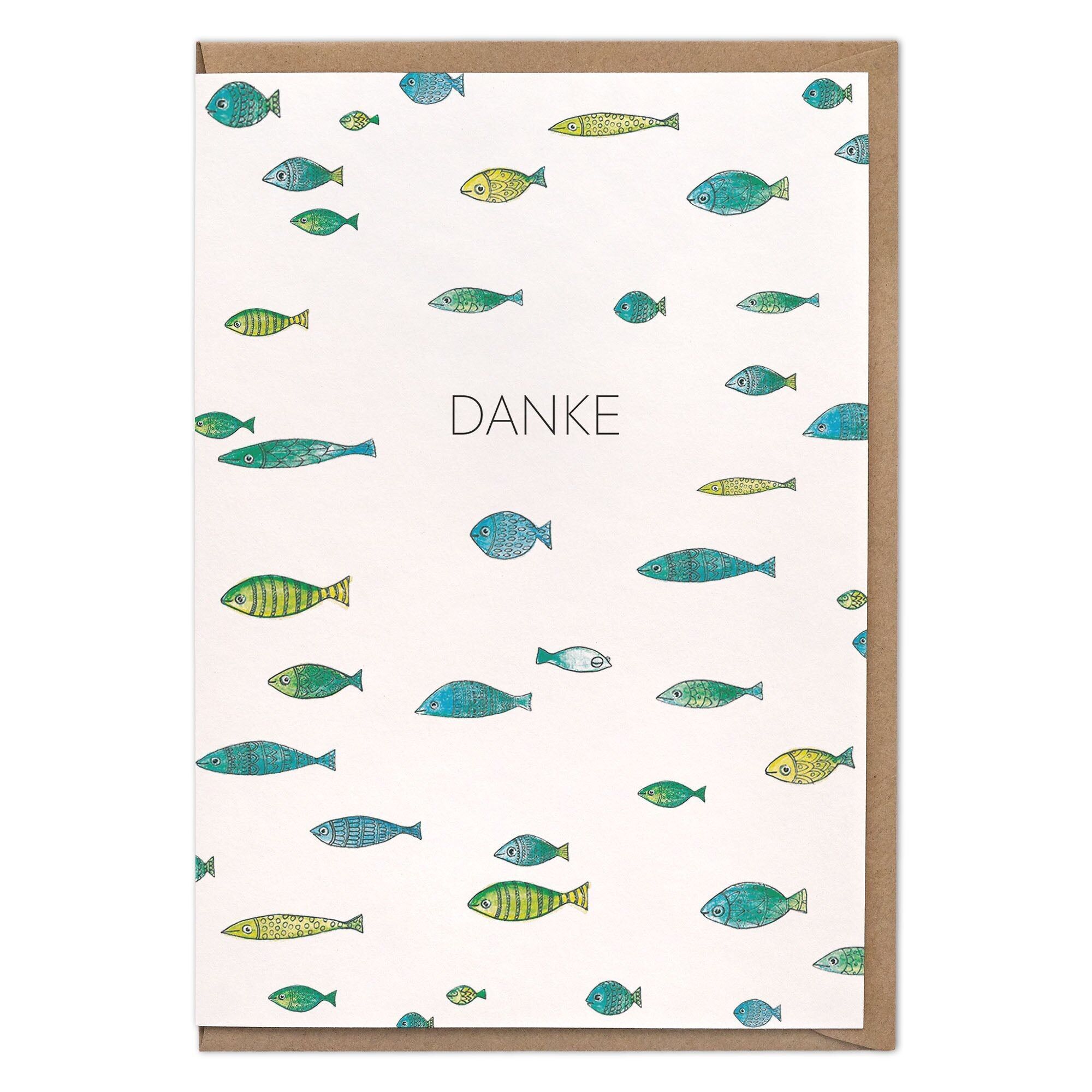 Klappkarte – Fischschwarm