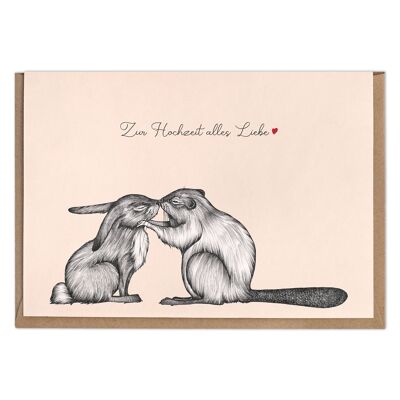 Folding Card – Rabbit & Beaver